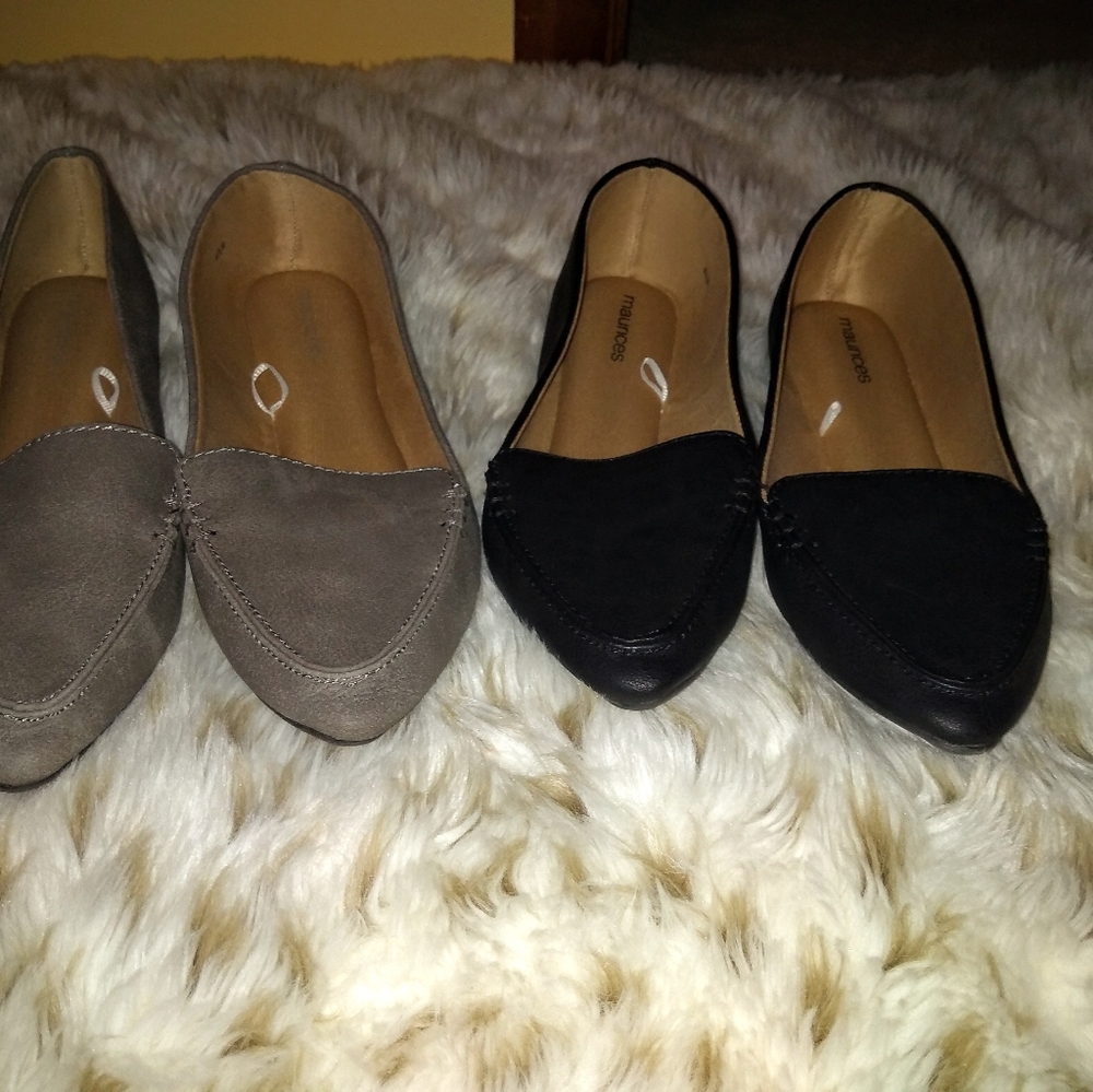 2 Pairs Maurices Pointed Toe Loafers